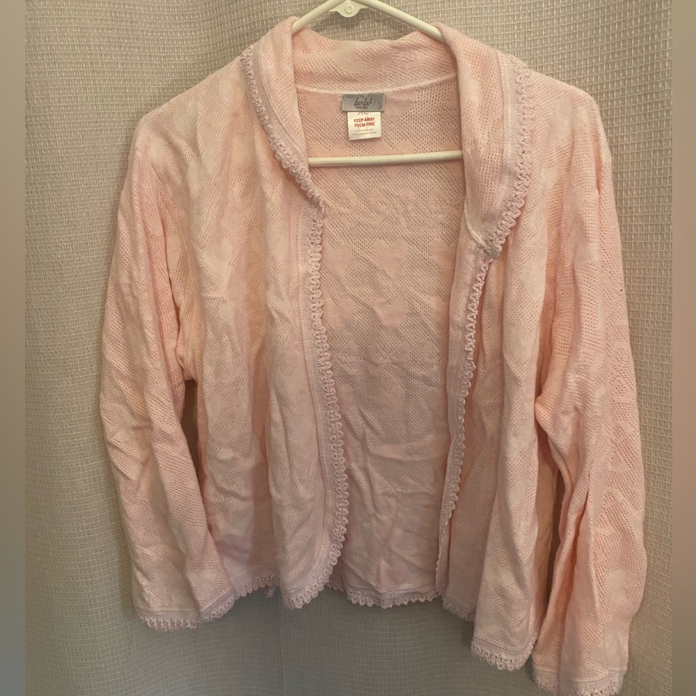 Vintage pink heart cardigan
